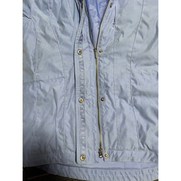 Cabelas Womens Light Blue Hooded Full Zip Waterproof Jacket Size Medium - Picture 6 of 16